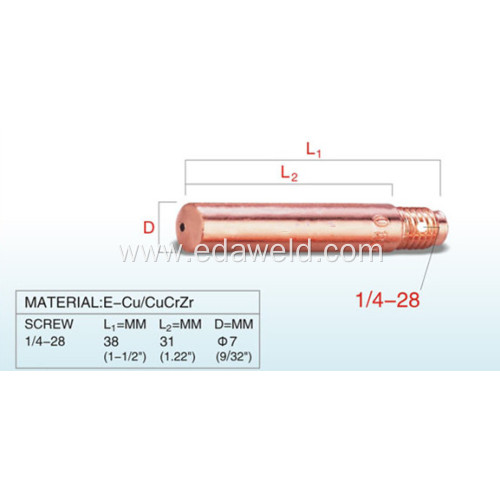 Lincoln Diameter 7mm E-Cu Contact Tip